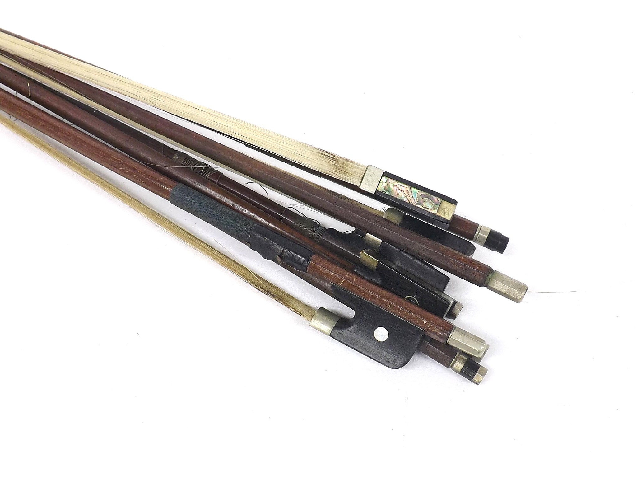 Appraisal: Small bundle of th century violin bows