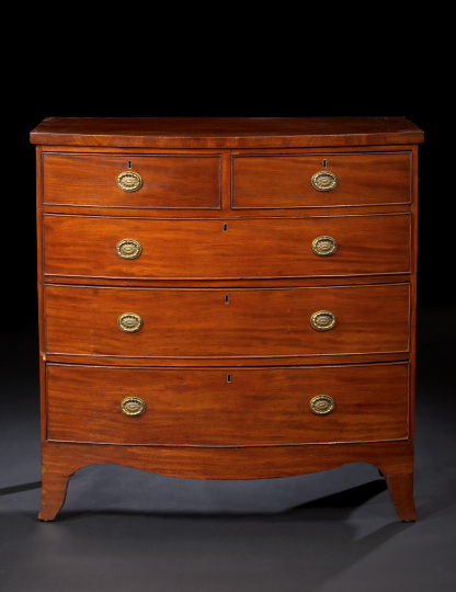 Appraisal: Regency Mahogany Bowfront Chest first quarter th century the bowed