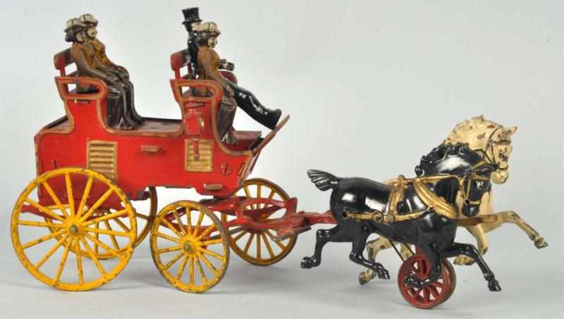 Appraisal: Cast Iron Hubley Horse-Drawn -Seat Brake Toy American Figures are