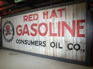 Appraisal: Original Red Hat gas wooden country store side it was