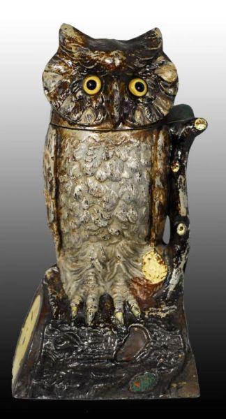 Appraisal: Cast Iron Owl Turns Head Mechanical Bank Description Manufactured by