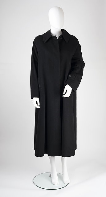 Appraisal: A Burberry black wool and cashmere coat with collar buttons