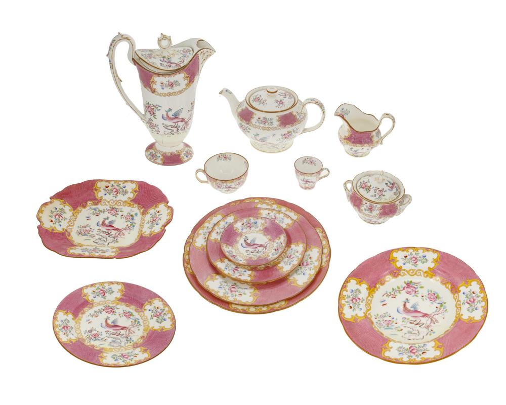 Appraisal: A Mintons pink Cockatrice porcelain partial dinner service th Century