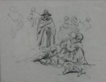 Appraisal: Circle Richard Parks Bonington English - Figure Study black chalk