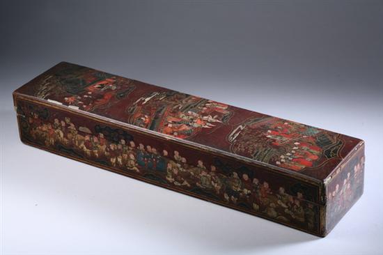 Appraisal: CHINESE LACQUER DOCUMENT BOX The interior inscribed with Zhengde year