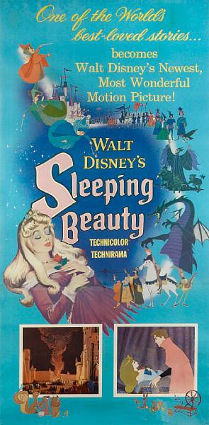 Appraisal: Sleeping Beauty Walt Disney three-sheet condition A framed Please note