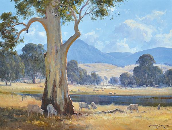 Appraisal: LEONARD LONG BORN Bush Lagoon Grampian Range VIC oil on