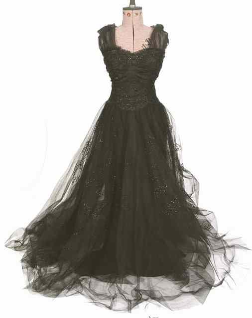 Appraisal: A BLACK MARSHALL SNELLGROVE S BALL GOWN black netting with