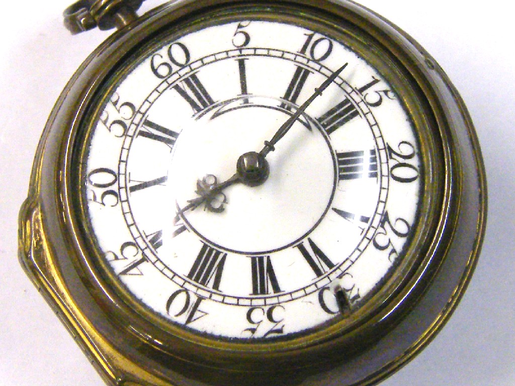 Appraisal: th century gilt fusee verge pocket watch the movement signed