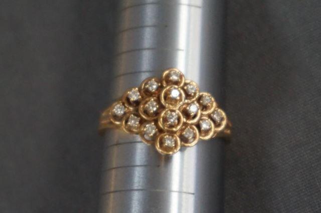 Appraisal: k Gold CZ Diamond Cluster Dinner Ring Ladies cluster dinner