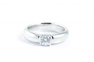 Appraisal: A Platinum Diamond Ring by Tiffany Co Tension set with