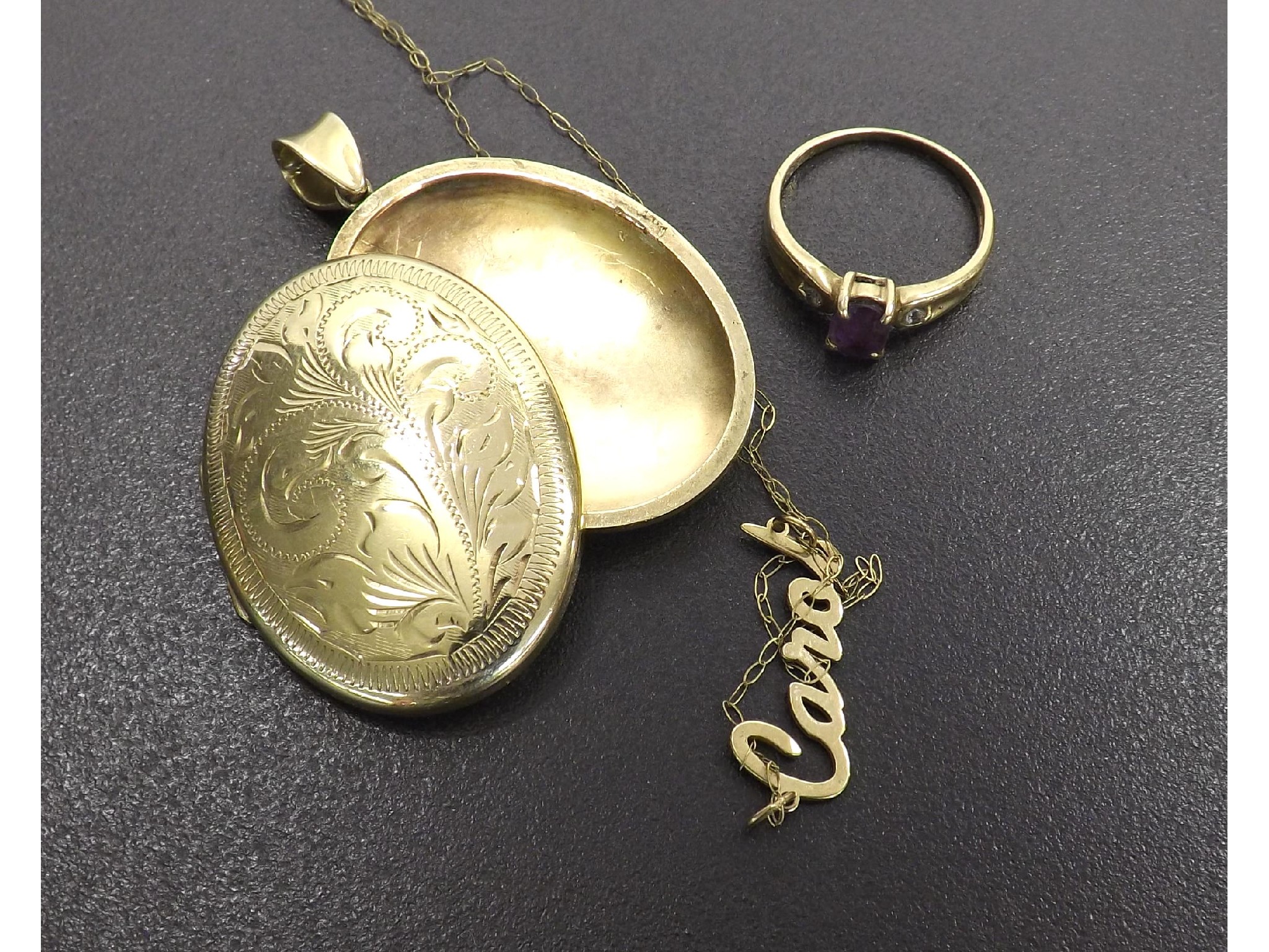 Appraisal: ct locket at fault together with a chain and a