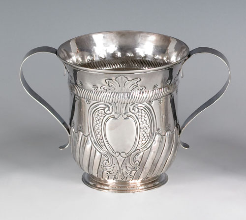 Appraisal: Georgian silver caudle cup ca - bearing the touch of