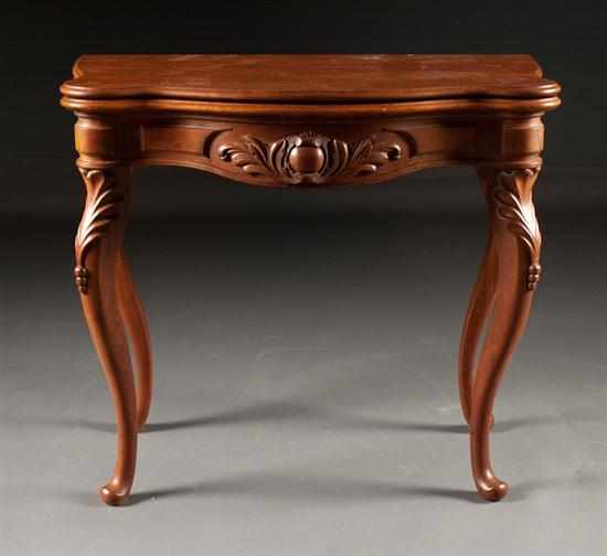 Appraisal: French walnut flip-top games table late th early th century