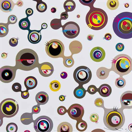 Appraisal: Takashi Murakami b Jellyfish Eyes White offset lithograph printed in