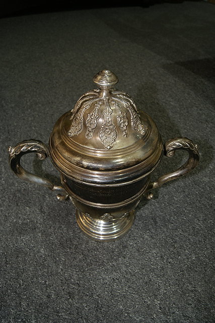 Appraisal: A SILVER TWO HANDLED TROPHY CUP grams