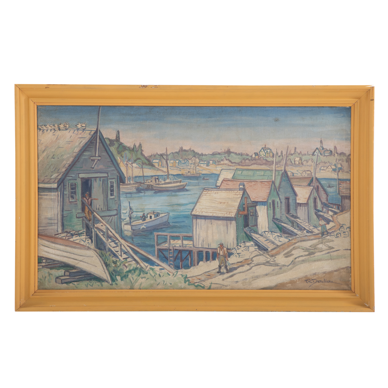 Appraisal: FREDERICK KNECHT DETWILLER FISHERMAN'S WARF OIL American - Oil on