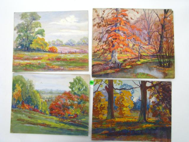 Appraisal: Mae Dilliner Lowes IN - Collection of Four Autumn Landscapes