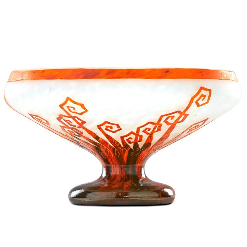 Appraisal: LE VERRE FRANCAIS CAMEO GLASS COMPOTE Condition Report