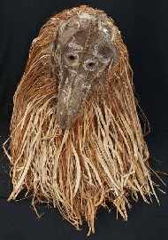 Appraisal: A Tubuan Mask kuni grass coconut fibre cane feathers and