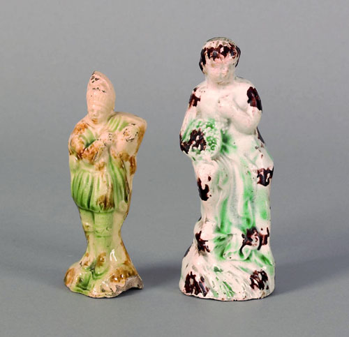 Appraisal: Two Prattware figures ca h and h