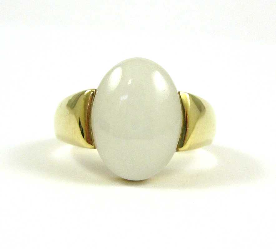 Appraisal: MASON KAY WHITE JADEITE JADE RING with Mason Kay certificate