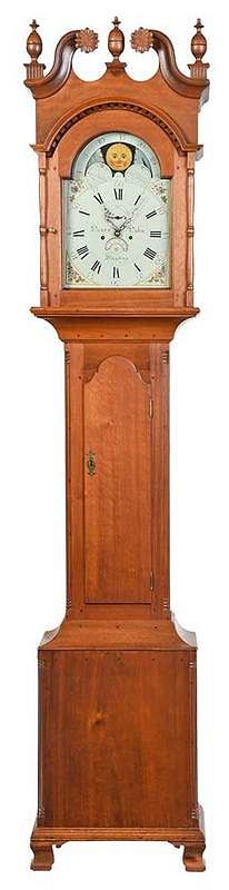 Appraisal: Fine Pennsylvania Carved Walnut Tall Case Clock late th century