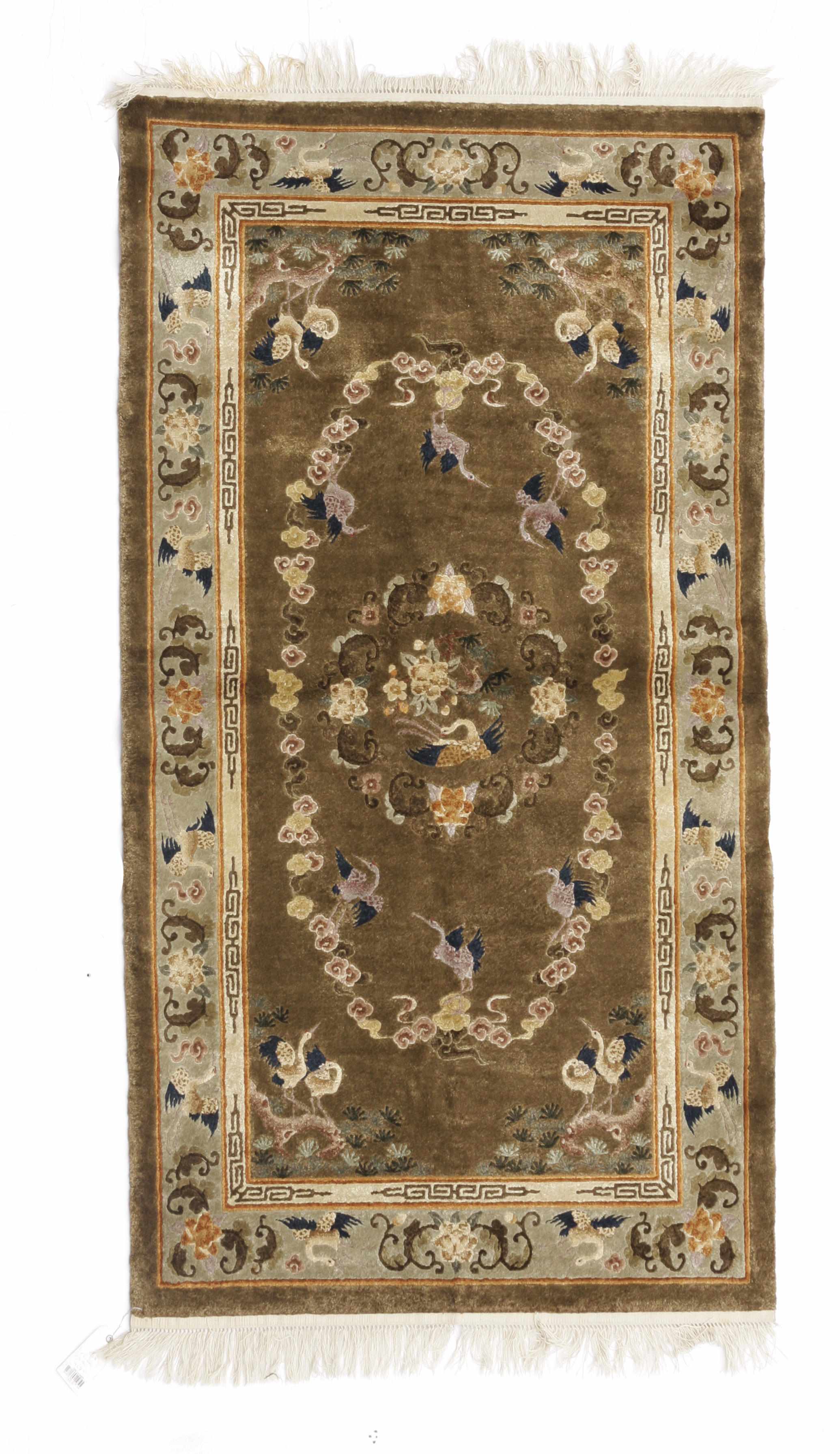 Appraisal: A Silk Chinese rug size approximately ft x ft in