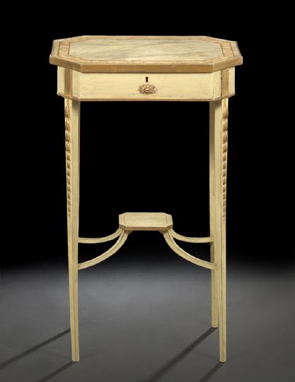 Appraisal: George III Polychromed and Faux-Marbre Occasional Table late th century