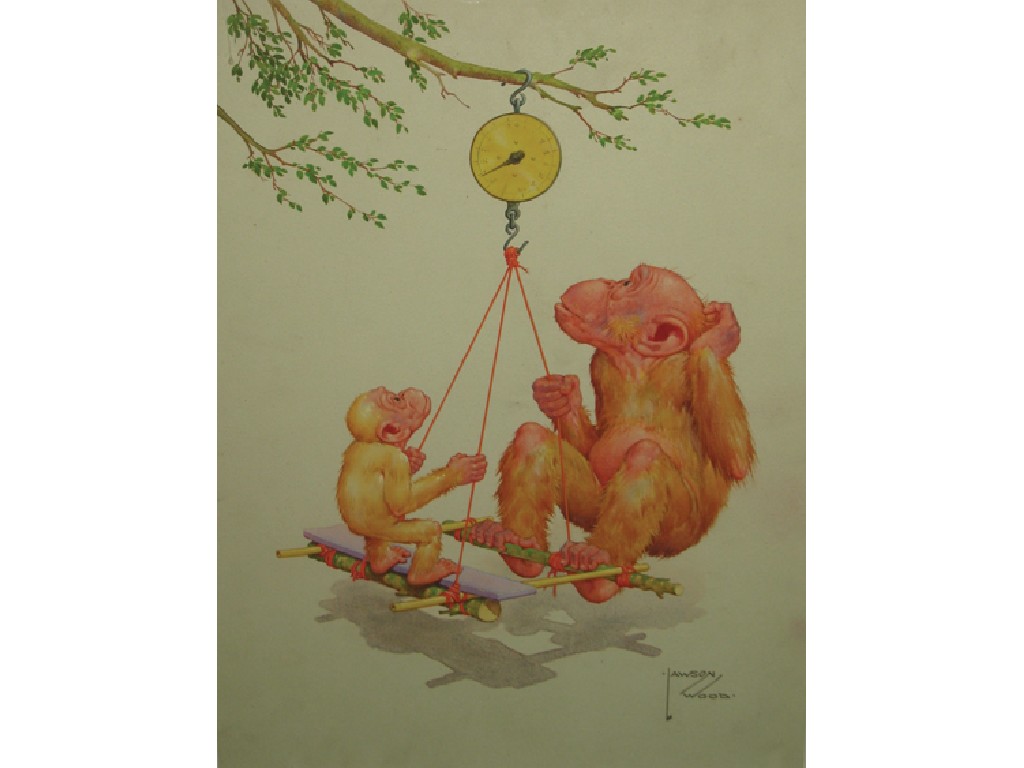 Appraisal: LAWSON WOOD Why we both weigh the same watercolour signed