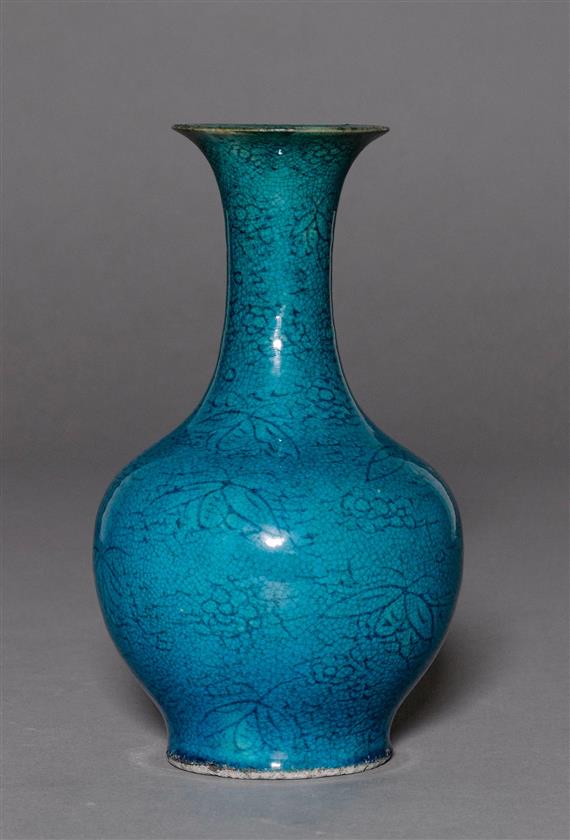 Appraisal: BALUSTER VASE China th c H cm Incised floral decoration