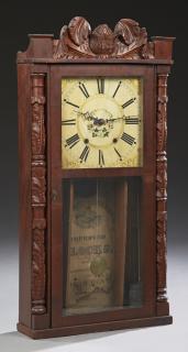 Appraisal: American Carved Walnut Shelf Clock th c time and strike