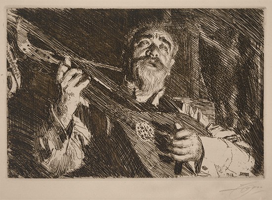 Appraisal: ANDERS ZORN Vicke Etching on cream laid paper x mm