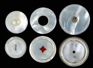 Appraisal: Three Mother of Pearl Whist Counter Boxes with Mother of