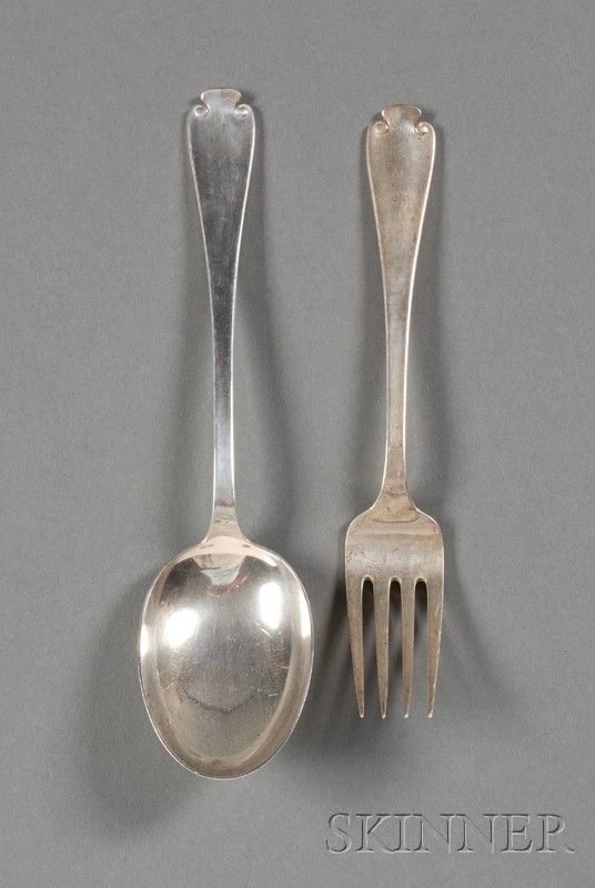 Appraisal: Two Tiffany Co Sterling Flemish Pattern Servers - comprising a