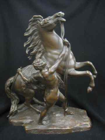 Appraisal: Bronze Statue of Horse Man after Coustou th century ''