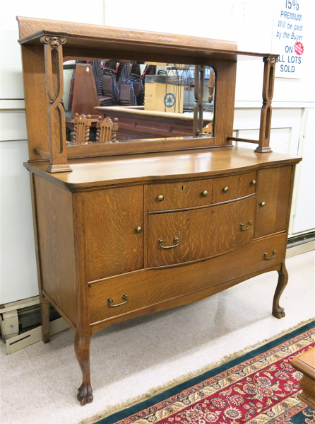 Appraisal: LATE VICTORIAN OAK SIDEBOARD American c having a mirror paneled