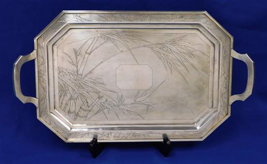 Appraisal: SILVER Late th to early th C Chinese silver tray