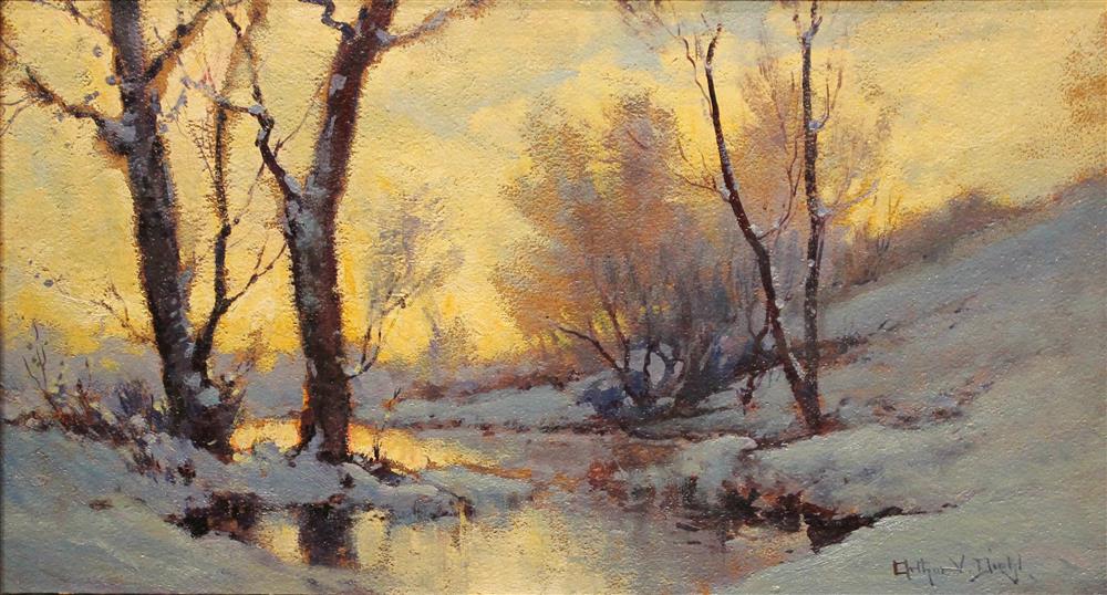 Appraisal: ARTHUR V DIEHL AMERICAN - SNOWY LANDSCAPE Oil on canvasboard