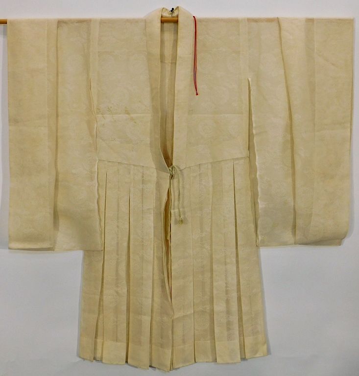 Appraisal: C Meiji Period White Gauzy Priest Robe Kimono Japan Circa