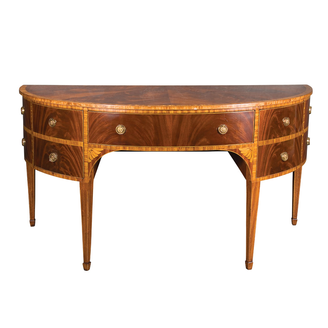 Appraisal: George III Style Inlaid Mahogany Sideboard Height inches width inches