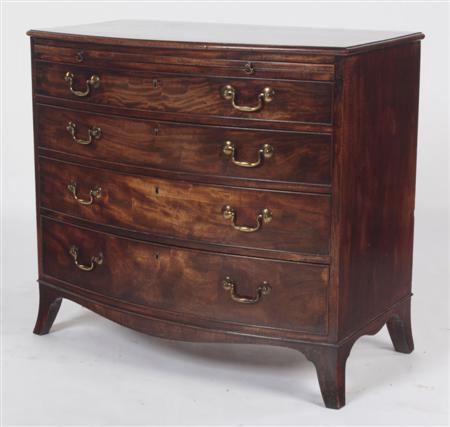 Appraisal: A Regency mahogany bowfront dressing chest of four long graduated