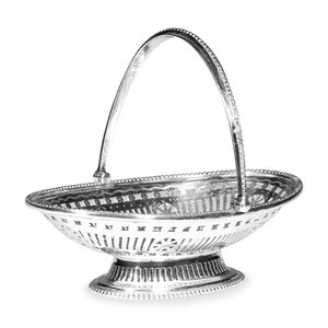 Appraisal: An English Silver Reticulated Basket Goldsmiths and Silversmiths Co Ltd