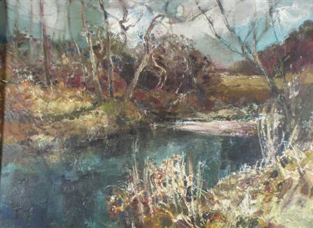 Appraisal: HAMISH LAWRIE SCOTTISH - RIVER IN GALLOWAY Signed oil on