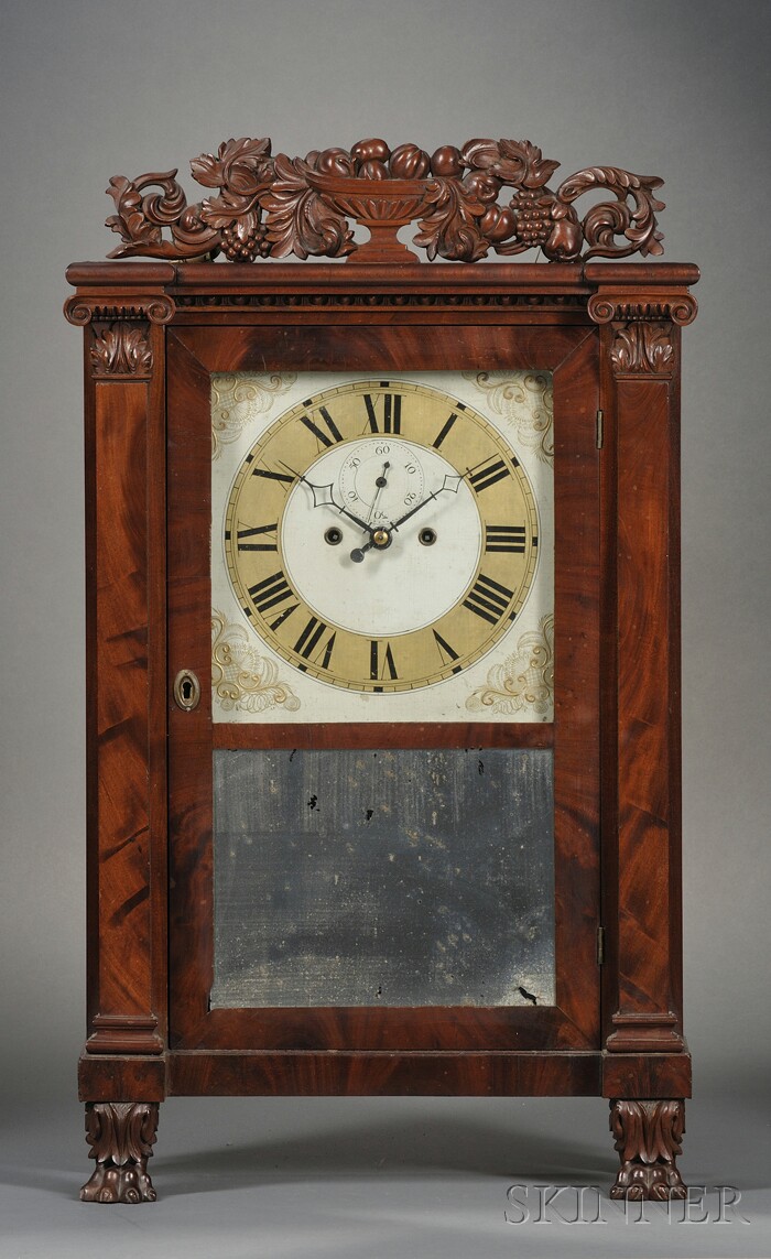 Appraisal: Mahogany Shelf Clock Attributed to Sylvester Clark Salem Bridge Connecticut