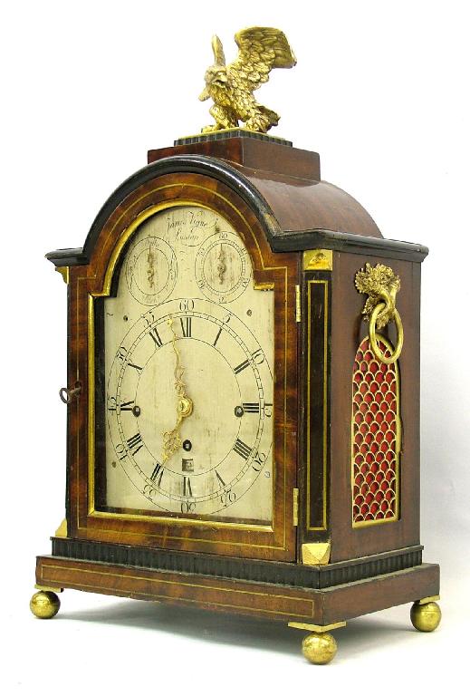 Appraisal: Good English mahogany triple fusee bracket clock the movement signed