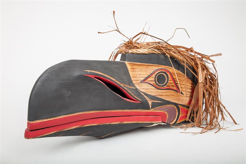 Appraisal: Northwest Coast Carved and Painted Wood Raven Mask With articulated