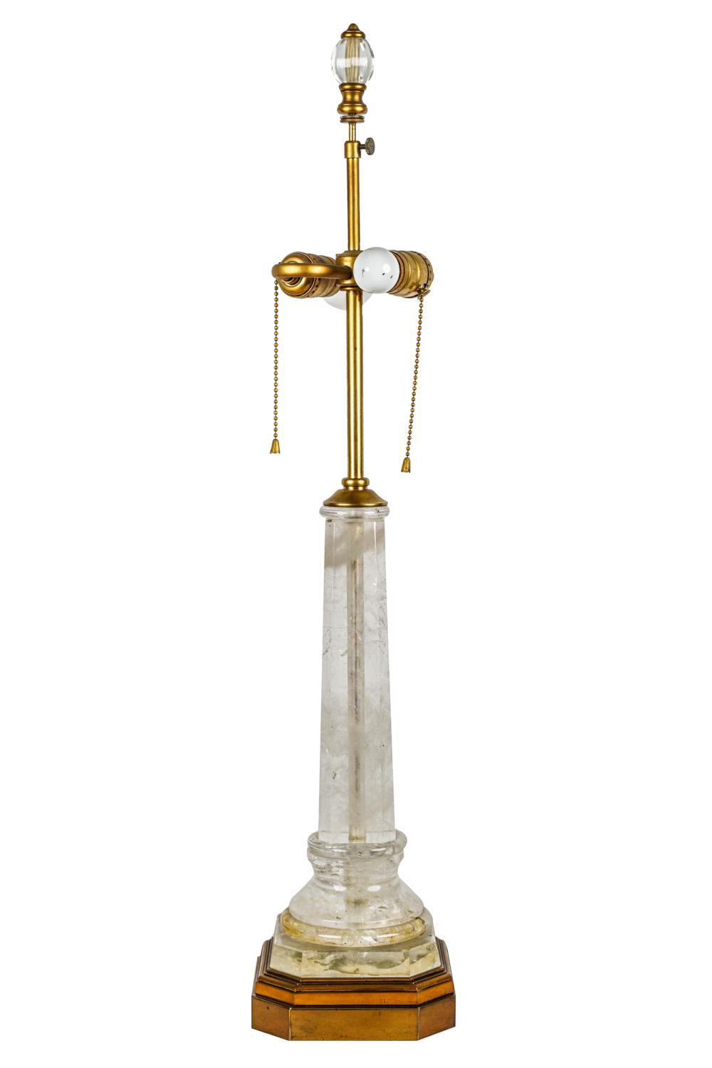 Appraisal: ROCK CRYSTAL TABLE LAMP inches high to top of crystal