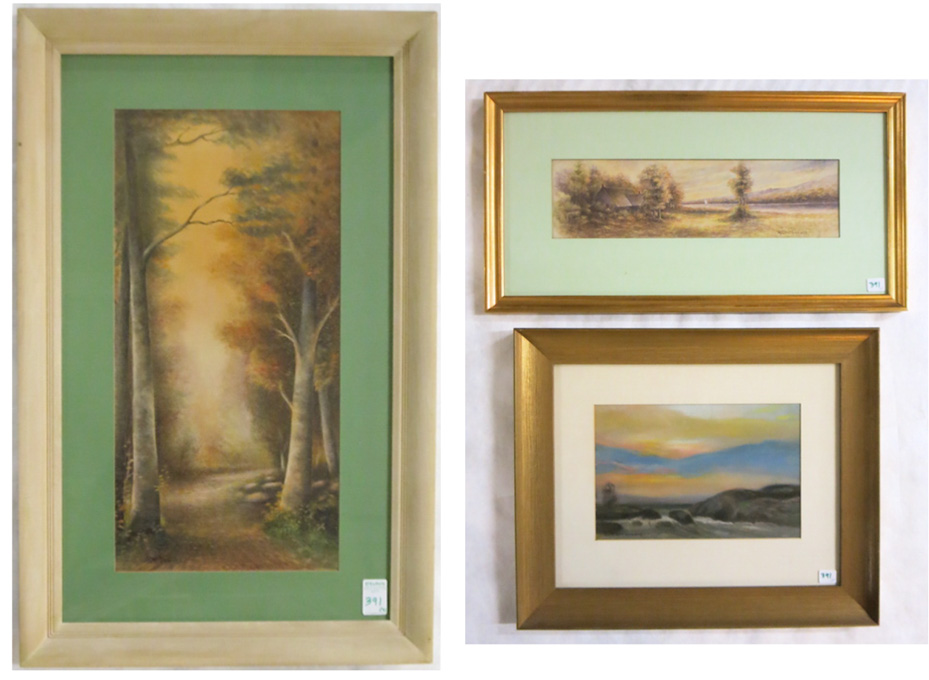 Appraisal: W G McDONALD THREE LANDSCAPE DRAWINGS two pastels and a