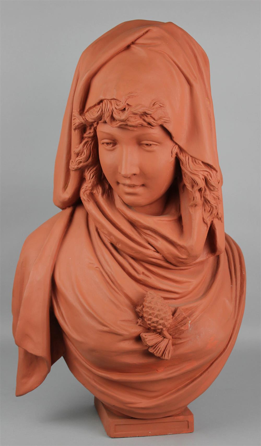 Appraisal: FRENCH TINTED PLASTER BUST OF A WOMAN AS AUTUMN AFTER